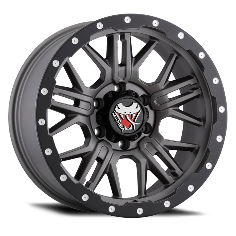 Mamba M25 18x9 6x139.7 ET0 Matte Grey w/ Black Lip Edge - M25898300G