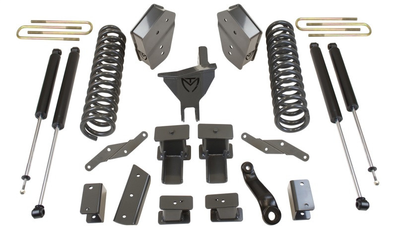MaxTrac 17-19 Ford F-250/350 4WD 4in/1in MaxPro Coil Lift Kit w/Radius Arm Brkts & MaxTrac Shocks - K943341