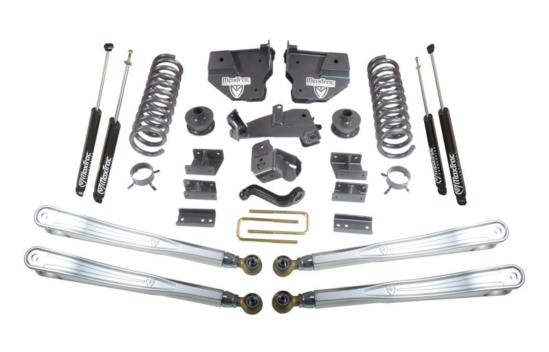 MaxTrac 14-18 RAM 2500 4WD 4in/1in MaxPro Coil Lift Kit w/4-Link Arms & MaxTrac Shocks - K947241L