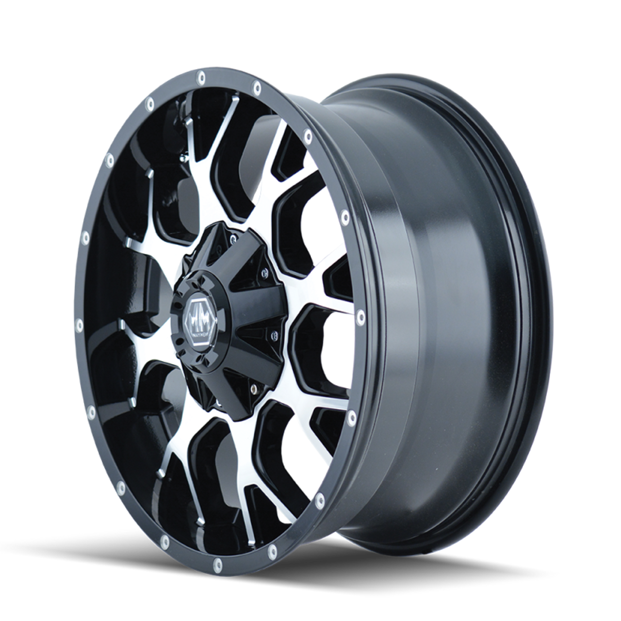 Mayhem 8015 Warrior 20x9 / 6x135 BP / 0mm Offset / 106mm Hub Black/Machined Face Wheel - 8015-2937B