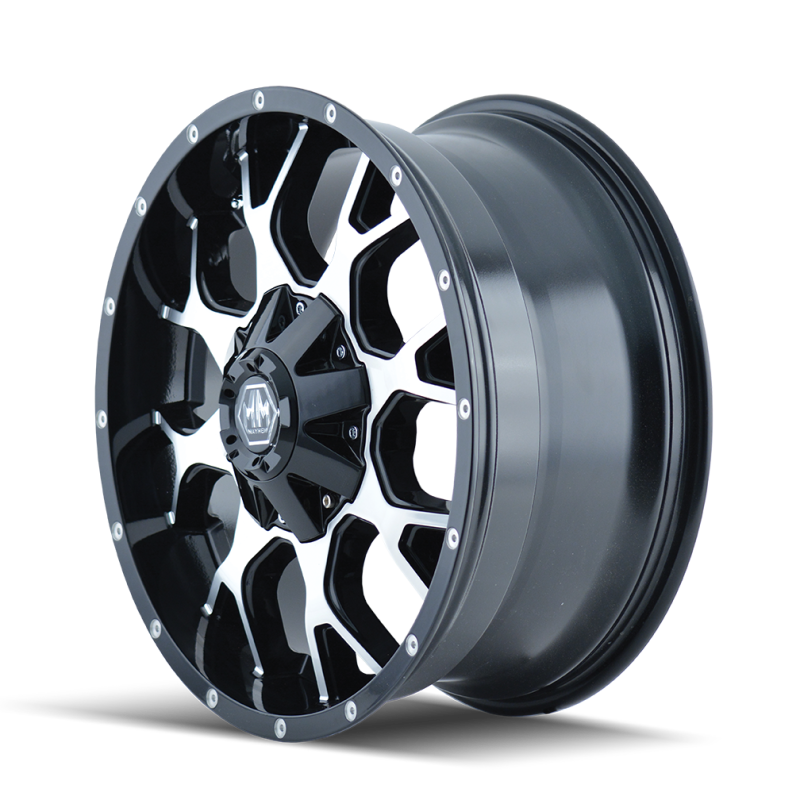 Mayhem 8015 Warrior 17x9 / 5x114.3 BP / 18mm Offset / 87mm Hub Black/Machined Face Wheel - 8015-7956B18
