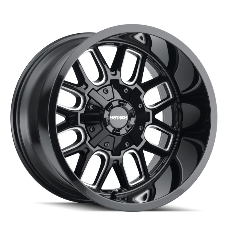 Mayhem 8107 Cogent 20x9 / 5x139.7 BP / 0mm Offset / 110mm Hub Black w/ Milled Spokes Wheel - 8107-2997BM
