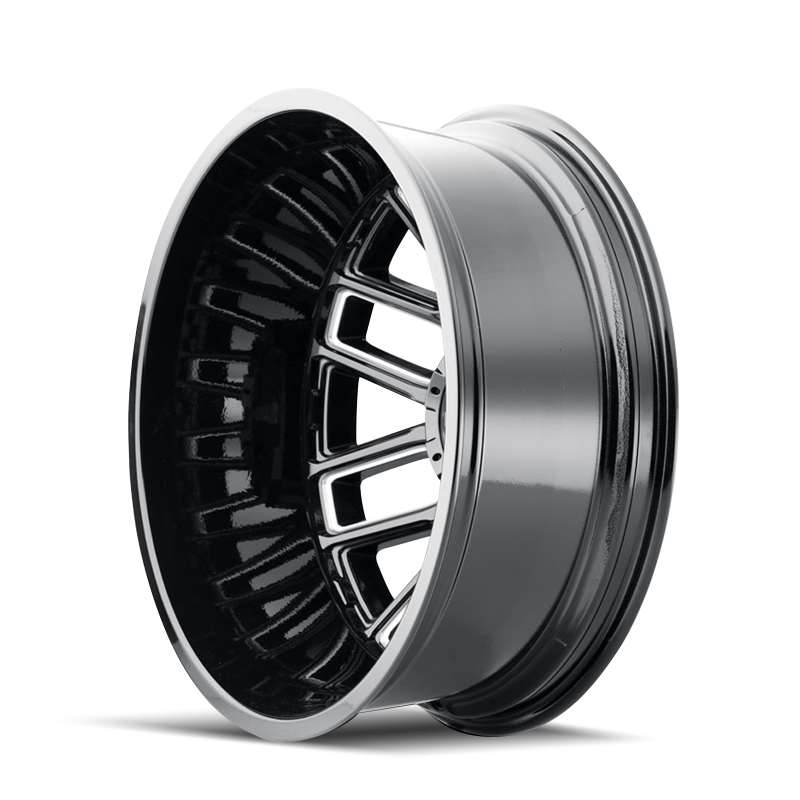 Mayhem 8107D Cogent Dually 20x8.25/8x210 BP/-192mm Offset/154.2mm Hub Black w/ Milled Spokes Wheel - 8107D-2879BMR192