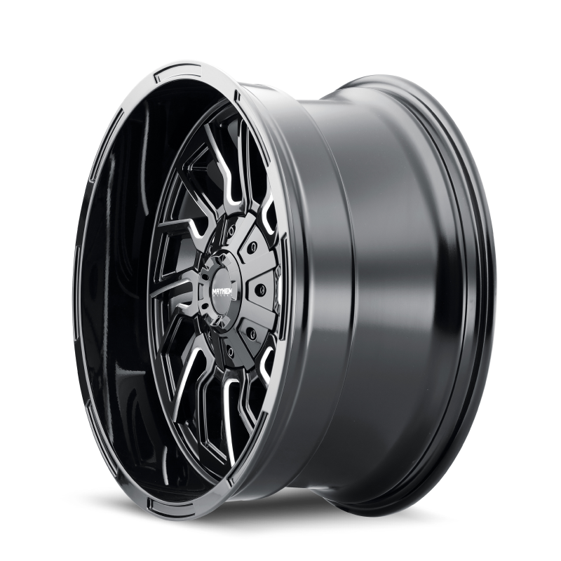 Mayhem 8111 Flywheel 22x10 / 5x127 BP / -19mm Offset / 87.1mm Hub Black w/ Milled Spokes Wheel - 8111-22152BM