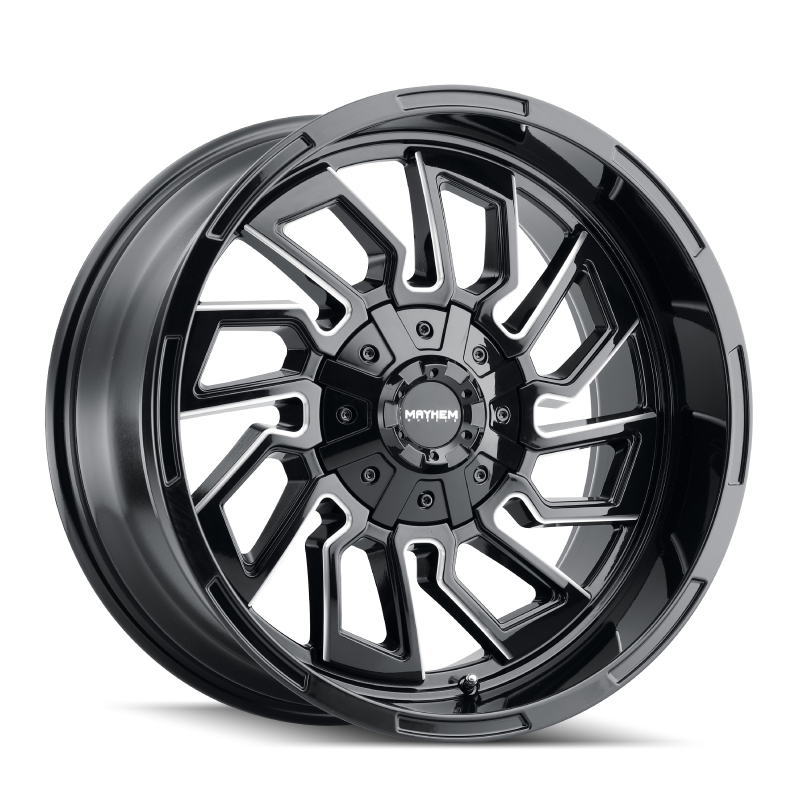 Mayhem 8111 Flywheel 20x9 / 5x127 BP / 0mm Offset / 87.1mm Hub Black w/ Milled Spokes Wheel - 8111-2952BM