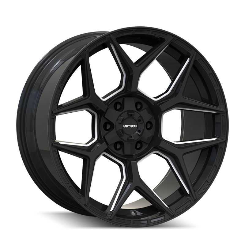 Mayhem Vanquish 8119 20X9.5 / 5x127/5x139.7 / 0mm Offset / 78.1mm Hub - Gloss Black Milled - 8119-2952M Photo - Primary