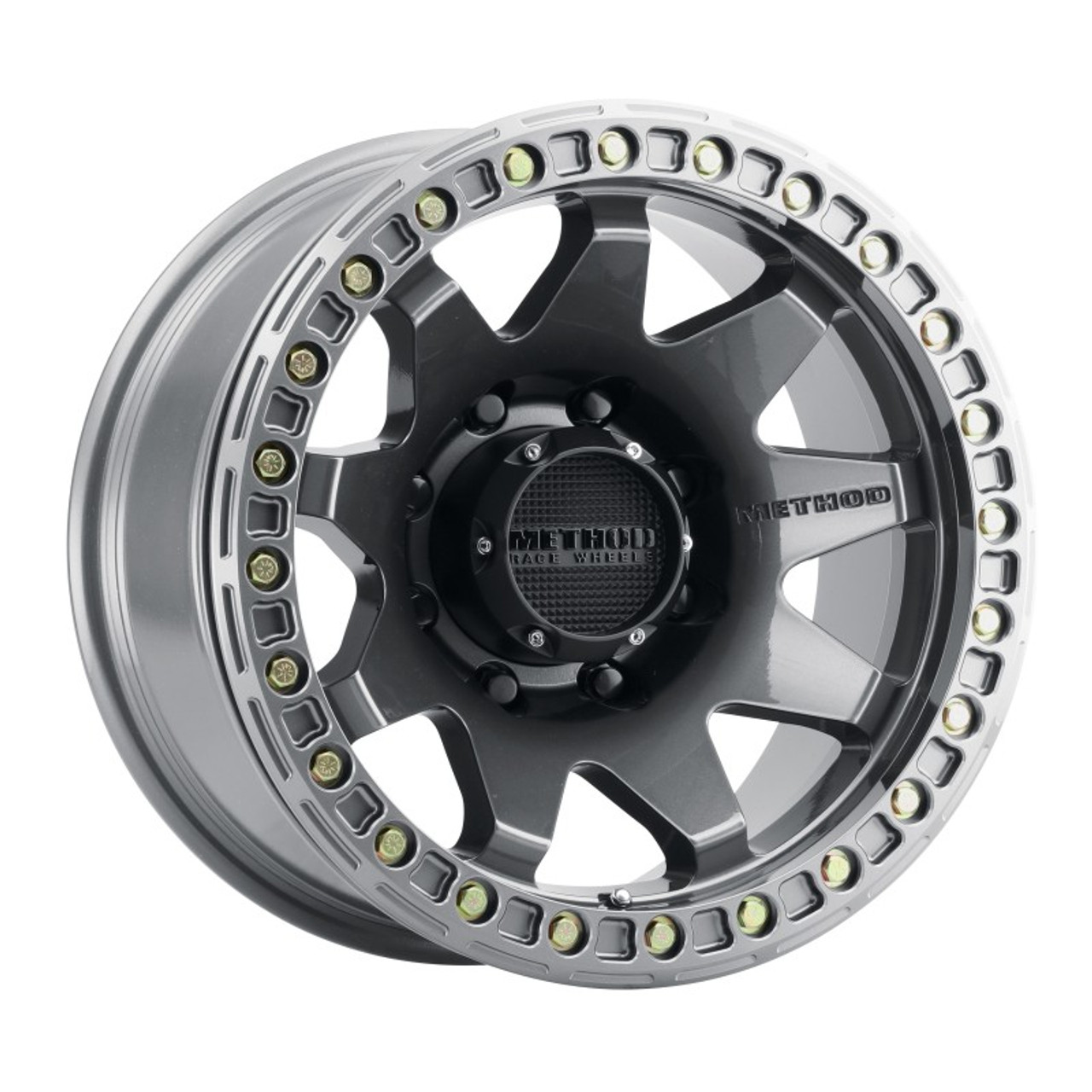 Method MR108 17x9 -44mm Offset 8x6.5 130.81mm CB Gloss Titanium w/BH-H24125-38 Wheel - MR10879080844B