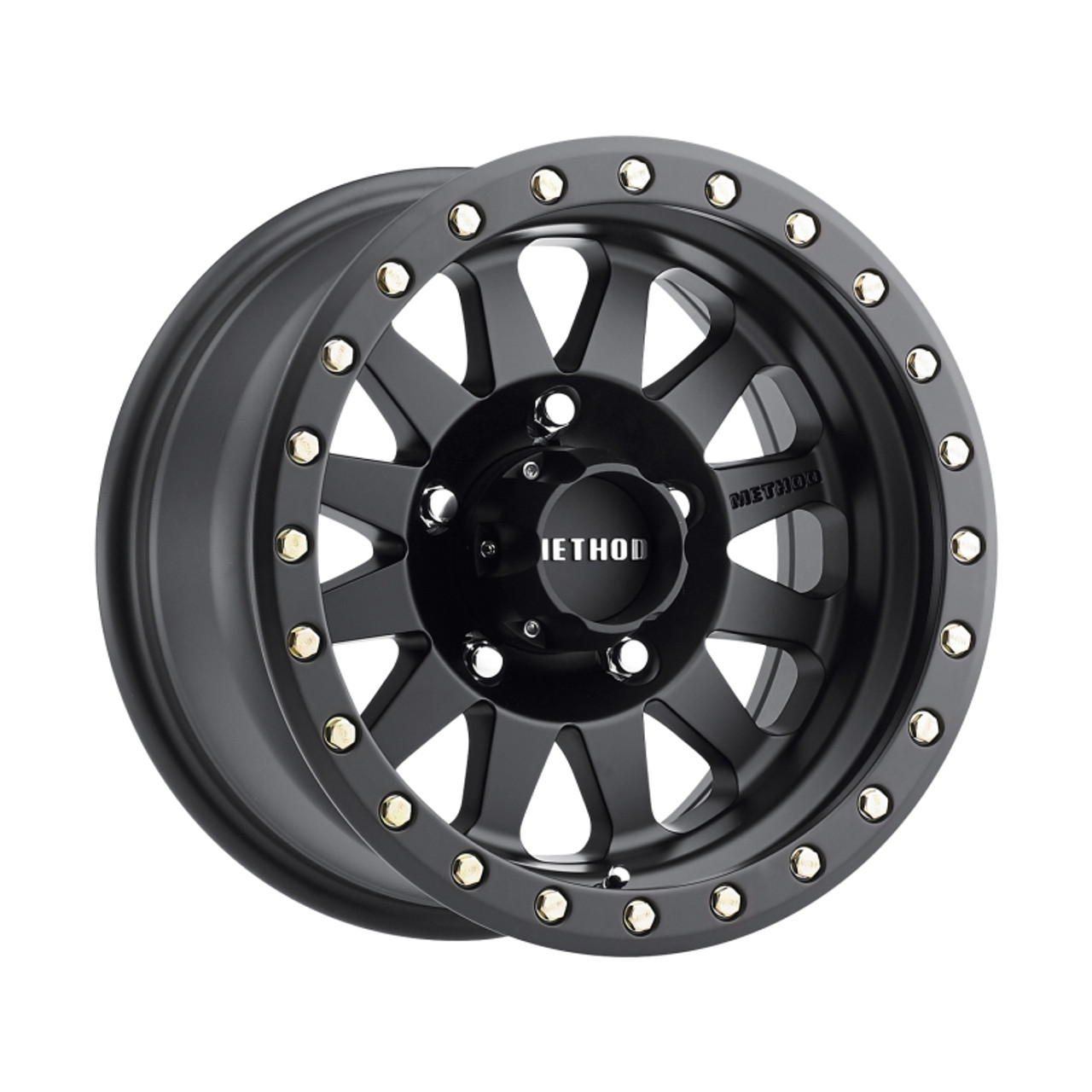 Method MR304 Double Standard 15x10 -50mm Offset 5x5.5 108mm CB Matte Black Wheel - MR30451055550N