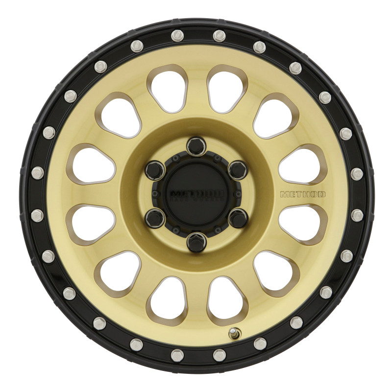 Method MR315 17x8.5 0mm Offset 6x5.5 106.25mm CB Gold/Black Street Loc Wheel - MR31578560100