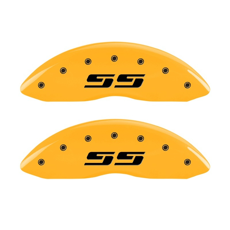 MGP 2 Caliper Covers Engraved Silverado SS Yellow Finish Blk Char 10 Chevy Silverado 1500 - 14207FSS3YL Photo - Primary