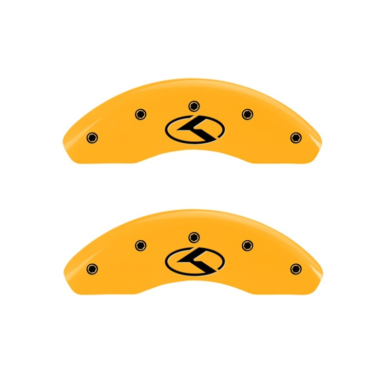 MGP 2 Caliper Covers Engraved Front Circle K/Kia Yellow Finish Black Char 2018 Kia Rio - 21190FCRKYL Photo - Primary