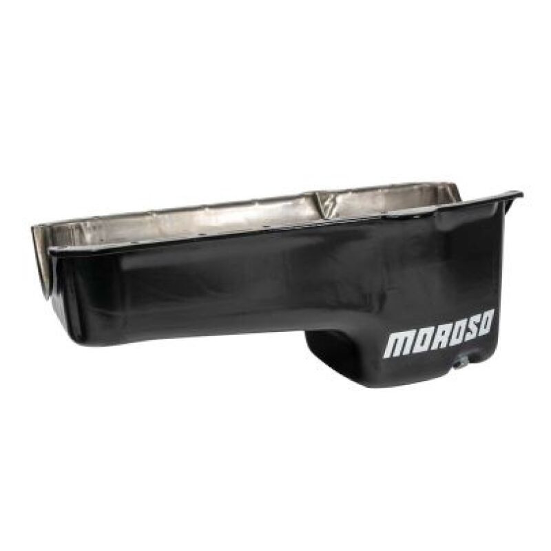 Moroso 80-85 Chevrolet SBC (w/Passenger Side Dipstick) Wet Sump 6qt 8.25in Steel Oil Pan - Blk - 20181