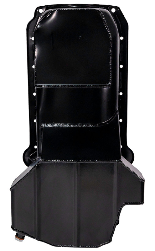 Moroso 86-Up Chevrolet SBC (w/Passenger Side Dipstick) Wet Sump 5.5qt 7.5in Steel Oil Pan - Black - 20185