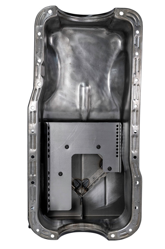 Moroso Ford 351W (w/Front Sump) Kicked Out Road Race Baffled 9qt 8in Steel Oil Pan - 20501