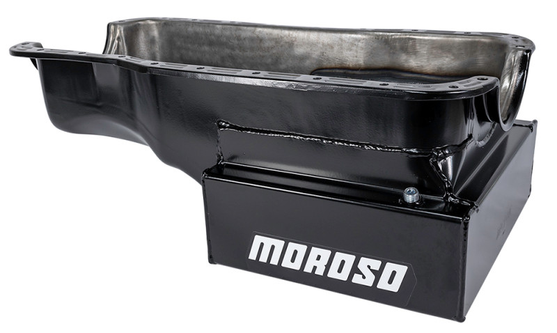 Moroso Ford 351W (w/Front Sump) Kicked Out Road Race Baffled 9qt 8in Steel Oil Pan - 20501