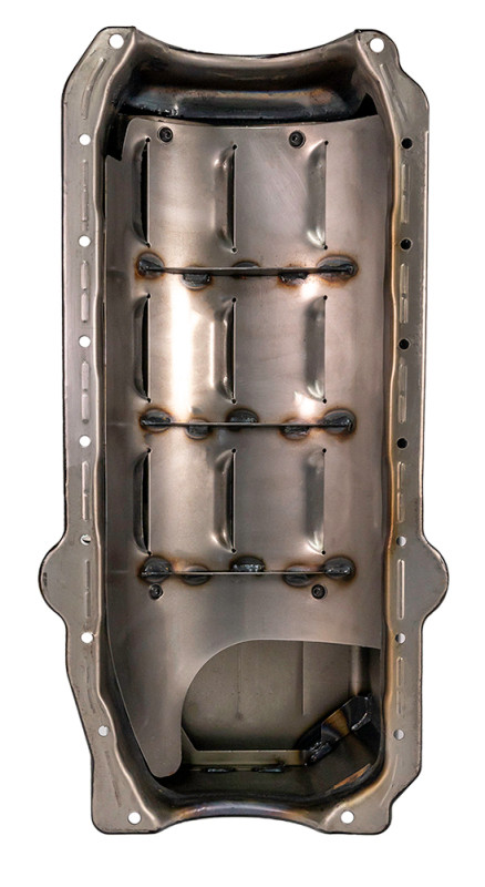 Moroso Pre-85 Chevrolet Small Block/Dart SHP Power Pouch Wet Sump 7qt 8.25in Steel Oil Pan - Black - 21017