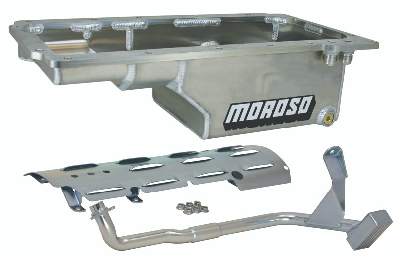 Moroso GM LS/93-02 F-Body (w/-10An Fitting) Deep Drag Race Baffled Wet Sump 6qt 9in Aluminum Oil Pan - 21150