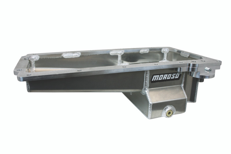 Moroso GM LS Swap (w/Spin-On Oil Filter Adapter) Road Race Baffled Wet Sump 7qt 6in Aluminum Oil Pan - 21159