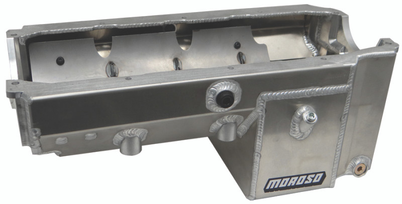 Moroso Dart/Rocket Small Block (w/Double Power Kick Outs) Wet Sump 8qt 8.5in Aluminum Oil Pan - 21247