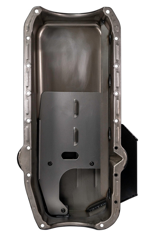 Moroso 80-85 Chevrolet SBC(w/Passenger Side Dipstick) Wet Sump 7qt 7.5in Steel Oil Pan - Black - 21317