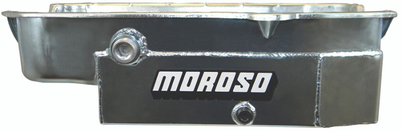 Moroso Pre-80 Chevrolet Small Block (w/1in Inspection Bung) Wet Sump 8qt 6.5in Steel Oil Pan - 21325