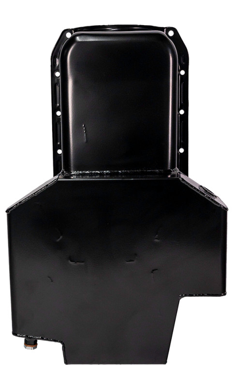 Moroso 86-Up Chevrolet SBC (w/1 Pc Seal & Low Clearance) Wet Sump 7qt 7in Steel Oil Pan - Black - 21811