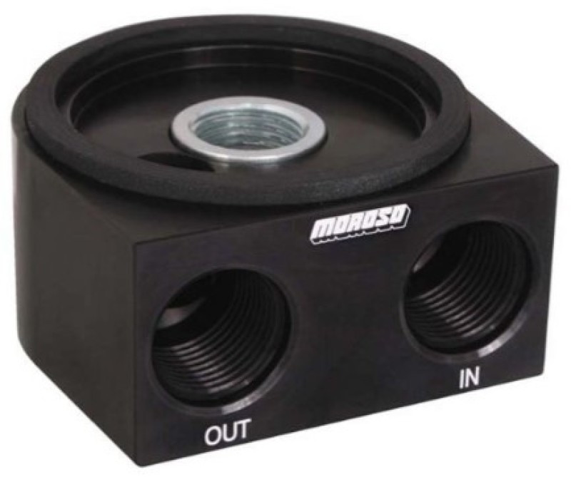 Moroso Universal Oil Filter Adapter - Sandwich - Oil Cooler - 13/16in-16 Thread & 2-5/8in O-Ring - 23694