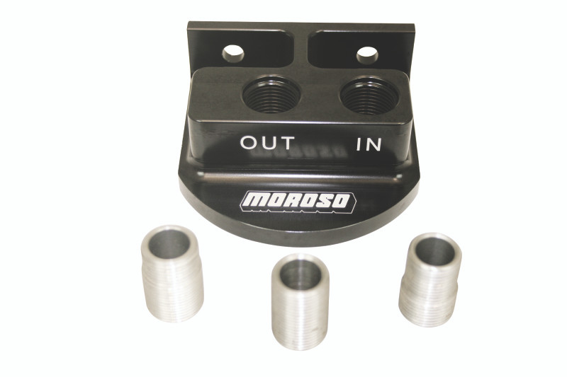 Moroso Remote Spin On Oil Filter Mount - 13/16in & 3/4in & 22mm Oil Filters - 23767