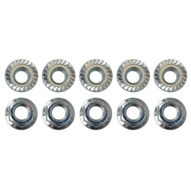 Moroso Zinc Serrated Flange Nuts - M8 X 1.25 (10 Pack) - 38834