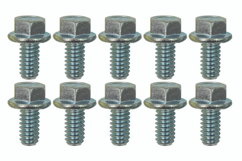 Moroso 1/4in-20 x .500in Serrated Zinc Flange Bolt  - 10 Pack - 38842
