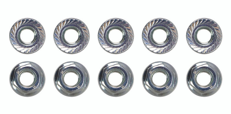 Moroso M6 x 1.00 Serrated Zinc Flange Nut - 10 Pack - 38845