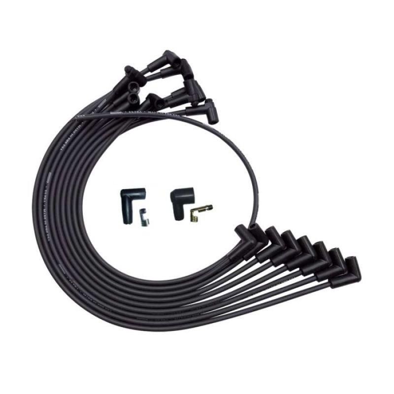 Moroso SBC Over Valve Cover Unsleeved 90 Deg HEI Ultra Spark Plug Wire Set - Black - 51025