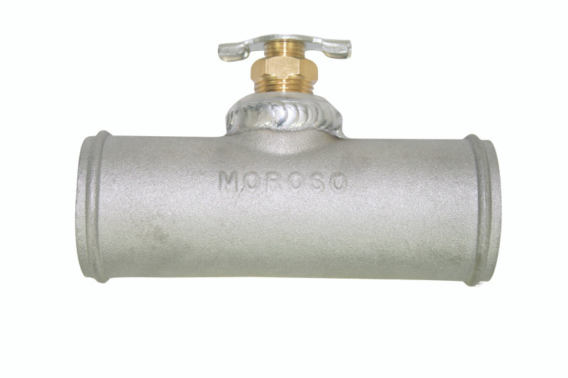 Moroso Radiator Hose Bleed/Drain - 3/8in Petcock - 1-1/2in to 1-1/2in Hose - Cast Aluminum - 63731