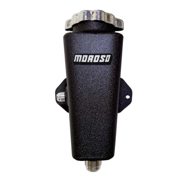 Moroso Universal Left 6AN In/10AN Out Power Steering Tank - Black Powder Coat - 63951