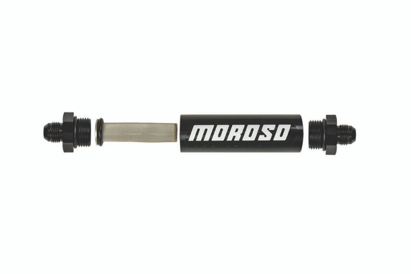 Moroso In-Line Fuel Filter - 6.5in -8An - 40 Micron SS Filter - Aluminum - 65230