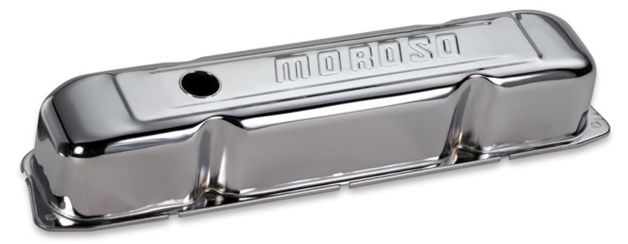 Moroso Mopar 361-440 Valve Cover - w/Baffles - Stamped Steel Chrome Plated - Pair - 68181