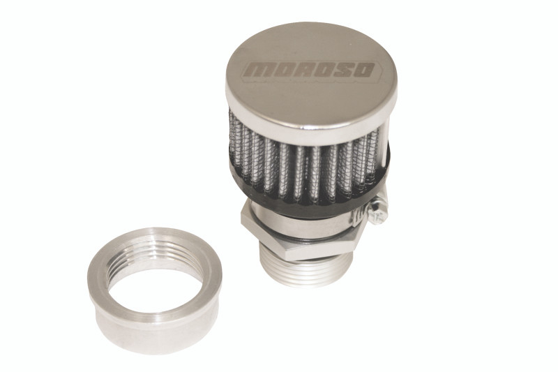 Moroso Weld-On Valve Cover Breather Kit - Aluminum Valve Covers - Chrome Finish - 68852