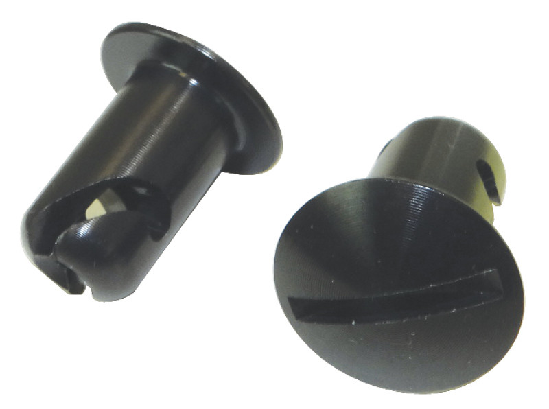 Moroso Quick Fastener - Oval Head - 7/16in x .500in - Aluminum - Black - 10 Pack - 71355