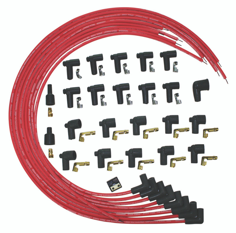 Moroso Universal Ignition Wire Set - Blue Max - Spiral Core - Unsleeved - 90 Degree - Red - 73219