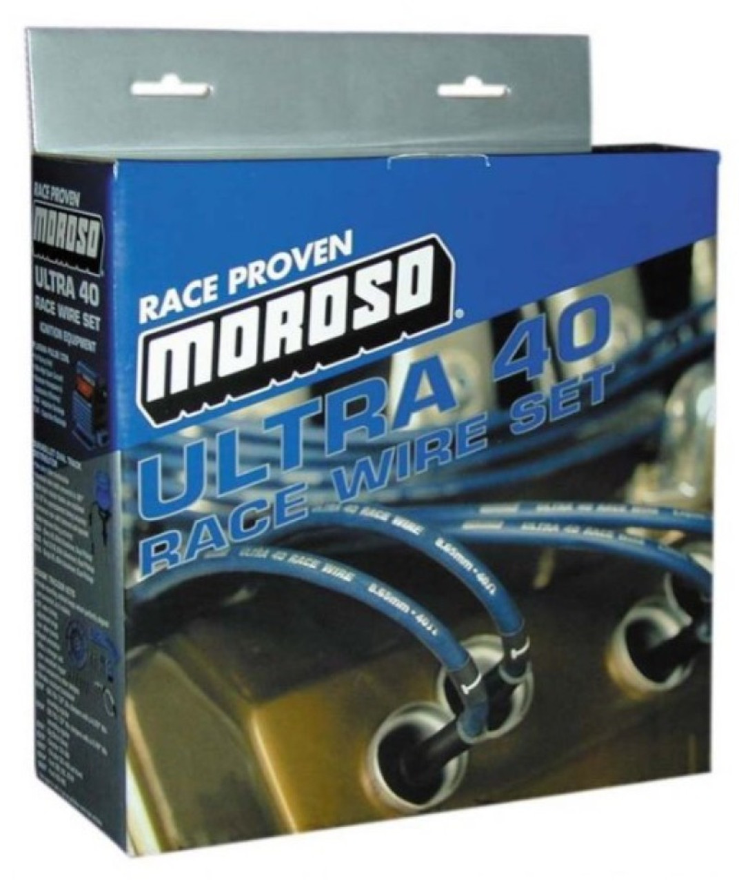 Moroso GM LS Ignition Wire Set - Ultra 40 - Sleeved - 9.75in - Blue - 73537