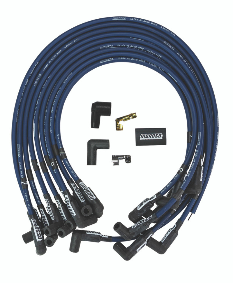 Moroso Chevrolet Big Block Ignition Wire Set - Ultra 40 - Unsleeved - HEI - Crab Cap - Blue - 73672