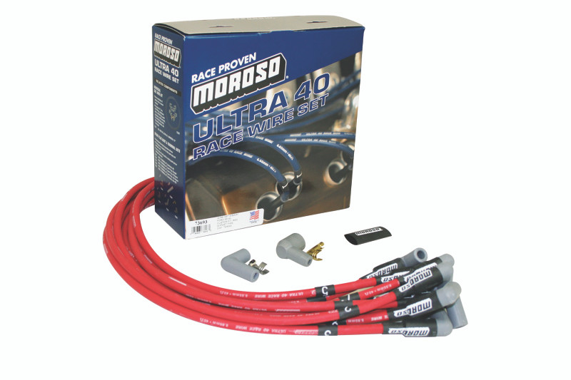 Moroso Ford 351W Ignition Wire Set - Ultra 40 - Unsleeved - HEI - Red - 73693