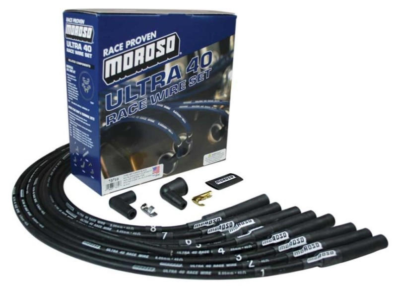 Moroso Chevrolet Big Block Ignition Wire Set - Ultra 40 - Unsleeved - Non-HEI - Over Valve - Black - 73710