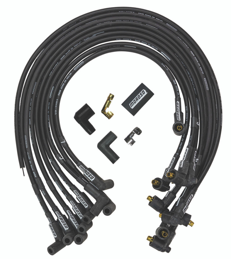Moroso Chevrolet Big Block Ignition Wire Set - Ultra 40 - Unsleeved - Non-HEI - Under Header - Black - 73713