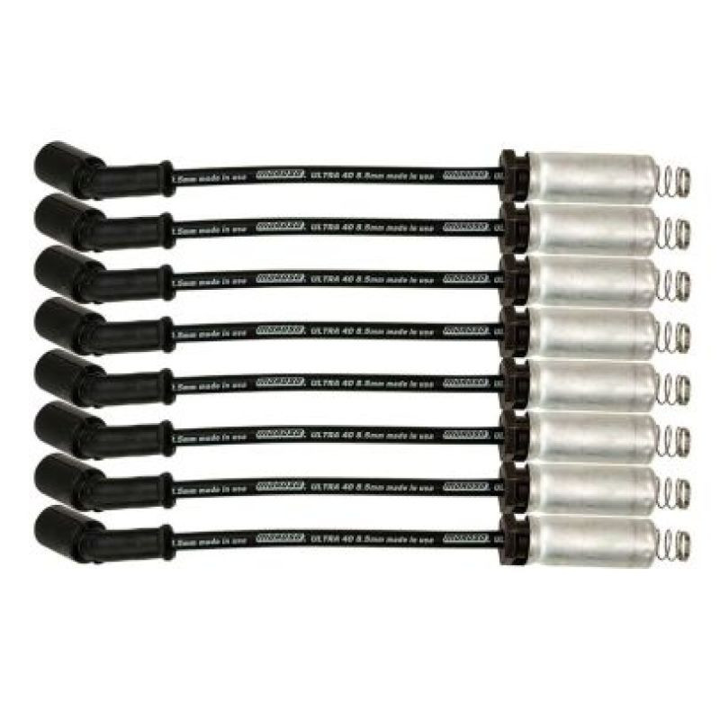 Moroso GM LS/LT 8.5mm Ultra 40 11in Long Wire Set w/Alum Heatshield - Black - 73746
