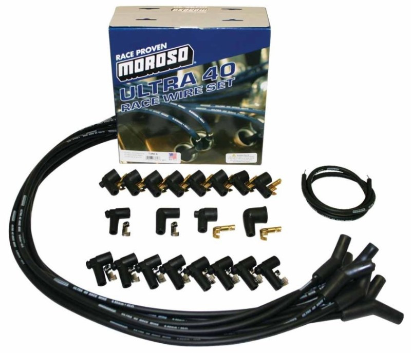Moroso Universal Ignition Wire Set - Ultra 40 - Unsleeved - 135 Degree - Black - 73816