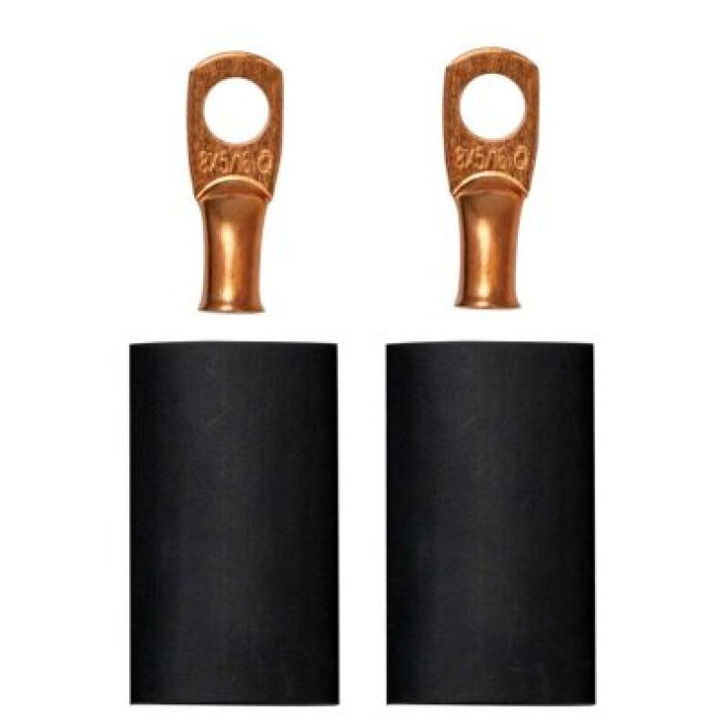 Moroso 5/16in Dia Stud 8 GA Wire Crimp/Solder Battery Cable Terminal Kit (2 Pack) - 74162