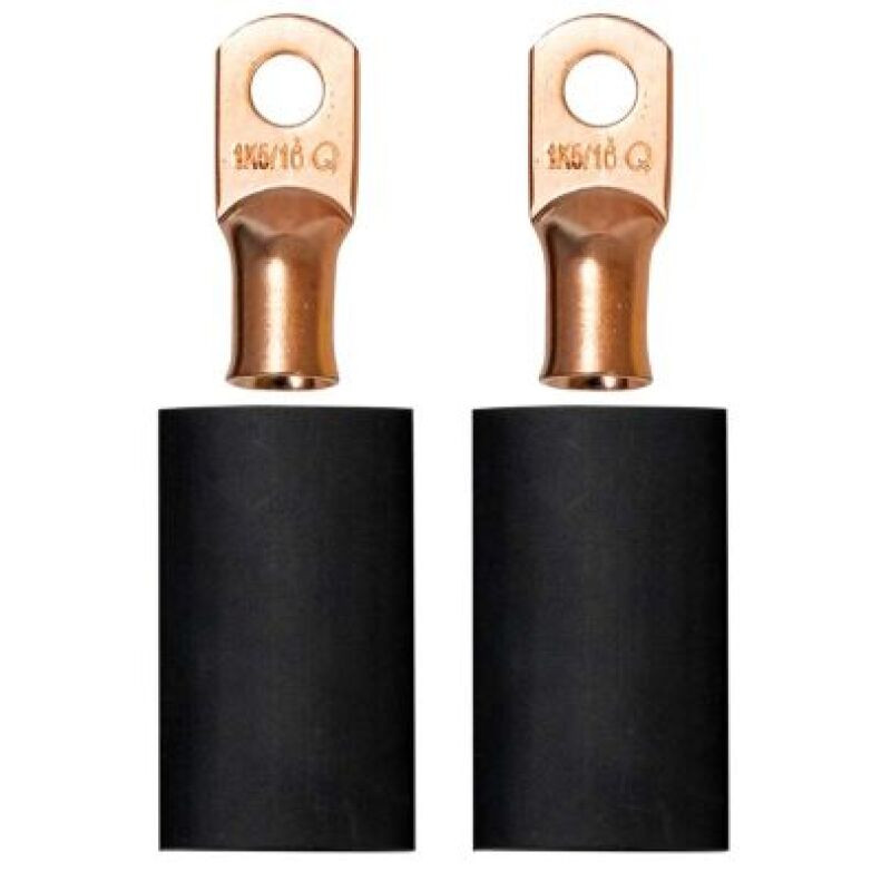 Moroso 5/16in Dia Stud 1 GA Wire Crimp/Solder Battery Cable Terminal Kit (2 Pack) - 74165