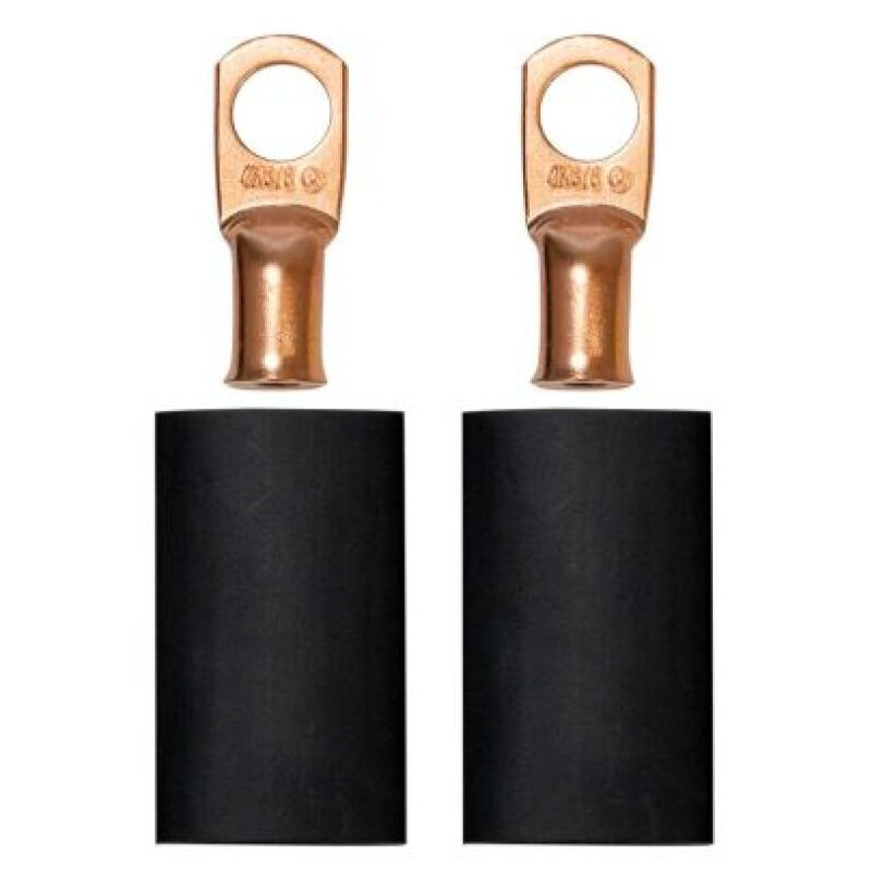Moroso 3/8in Dia Stud 4 GA Wire Crimp/Solder Battery Cable Terminal Kit (2 Pack) - 74167