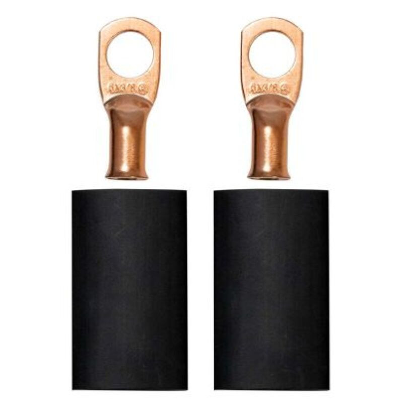 Moroso 3/8in Dia Stud 6 GA Wire Crimp/Solder Battery Cable Terminal Kit (2 Pack) - 74168